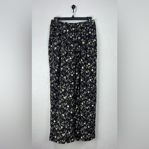 Carole Little Pants - Vintage Street Wear Carole Little Wide Leg Pants Womens 10 Black Floral Print
